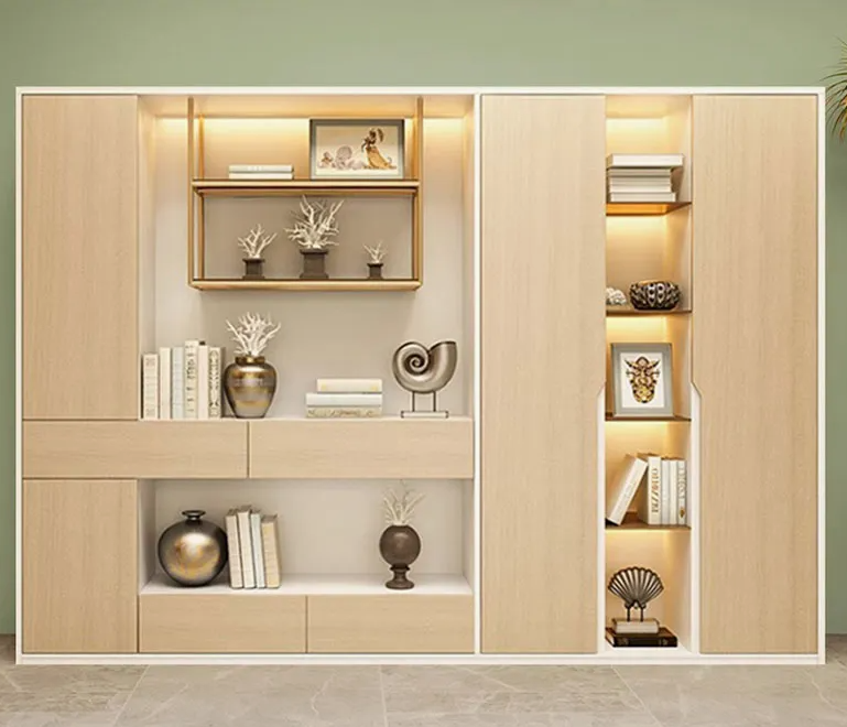 Yolanda Modern Wooden Display & Filing Cabinet – Multi-Function Bookshelf Storage Combo