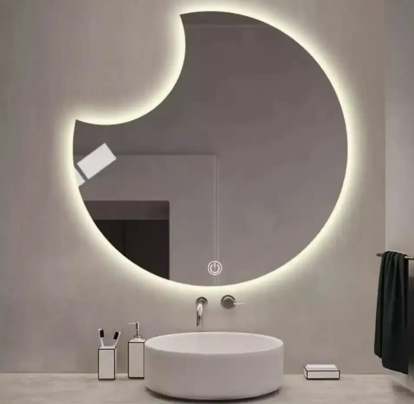Smart LED Irregular Makeup Mirror with Frame – Decorative OEM/ODM Mirror for Salon & Beauty Spaces