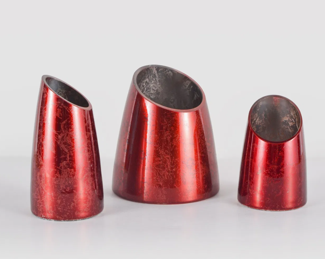 Nordic Style Gray Glass Bud Vases for Home Décor