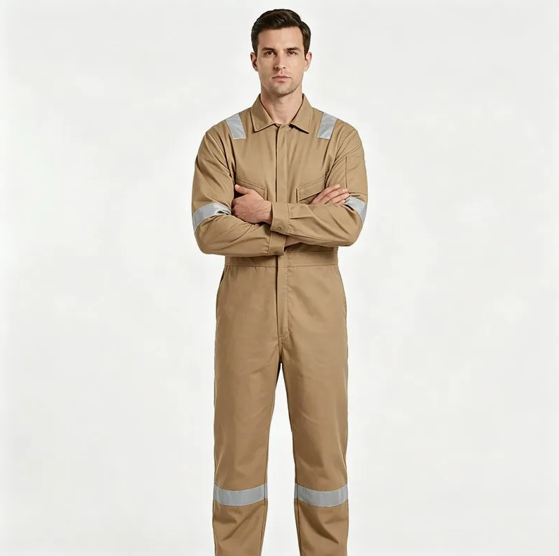 Reflective Utility Pocket Industrial Jumpsuit – Lightweight Workwear Coverall