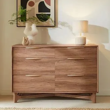 Modern Wooden 6-Drawer Chest – Stylish Bedroom & Living Room Storage Cabinet