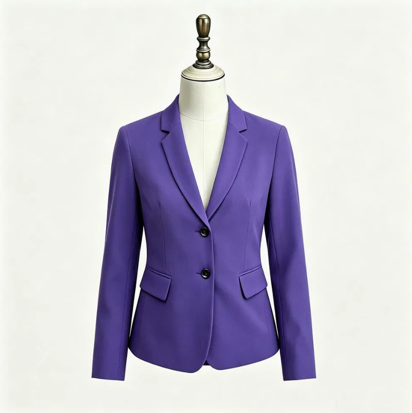 Women's Purple Single-Breasted Business Blazer – Chic Formal Office Jacket