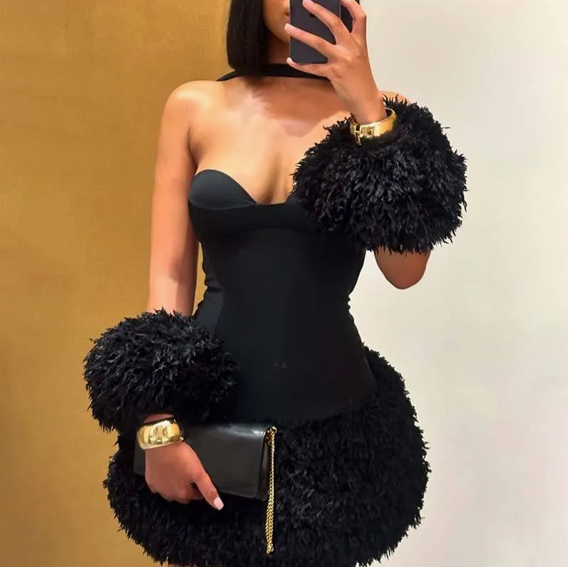 Women's Strapless Backless Bodycon Dress – Slim-Fit Party & Evening Dress
