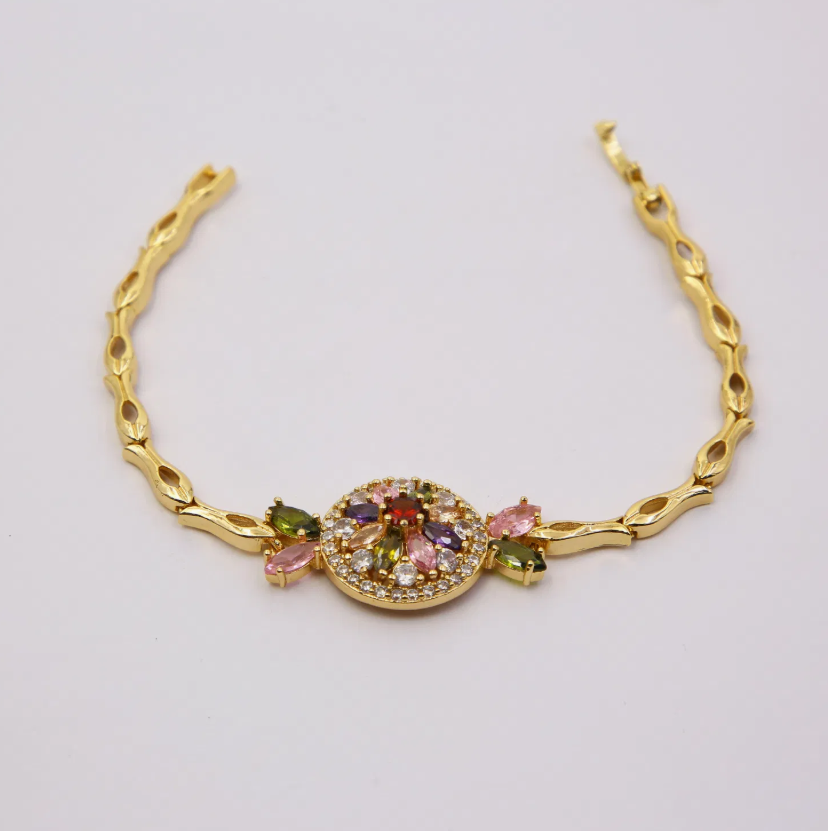 18K Gold-Plated Candy Style Charm Bracelet – New Design Gold-Tone Fashion Jewelry