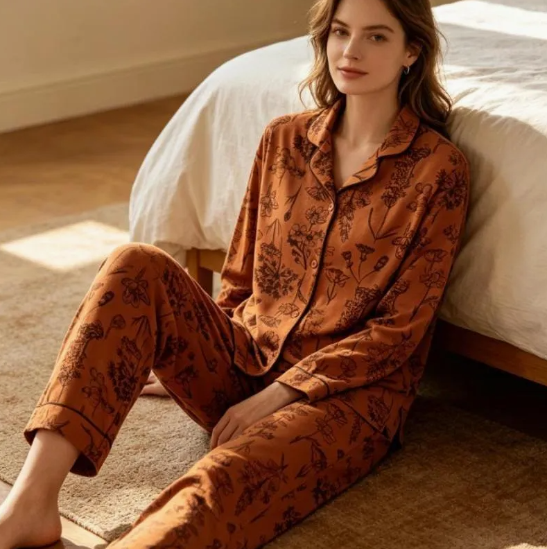 Women's Classic Cardigan Pajama Set – Comfortable Lounge & Sleepwear