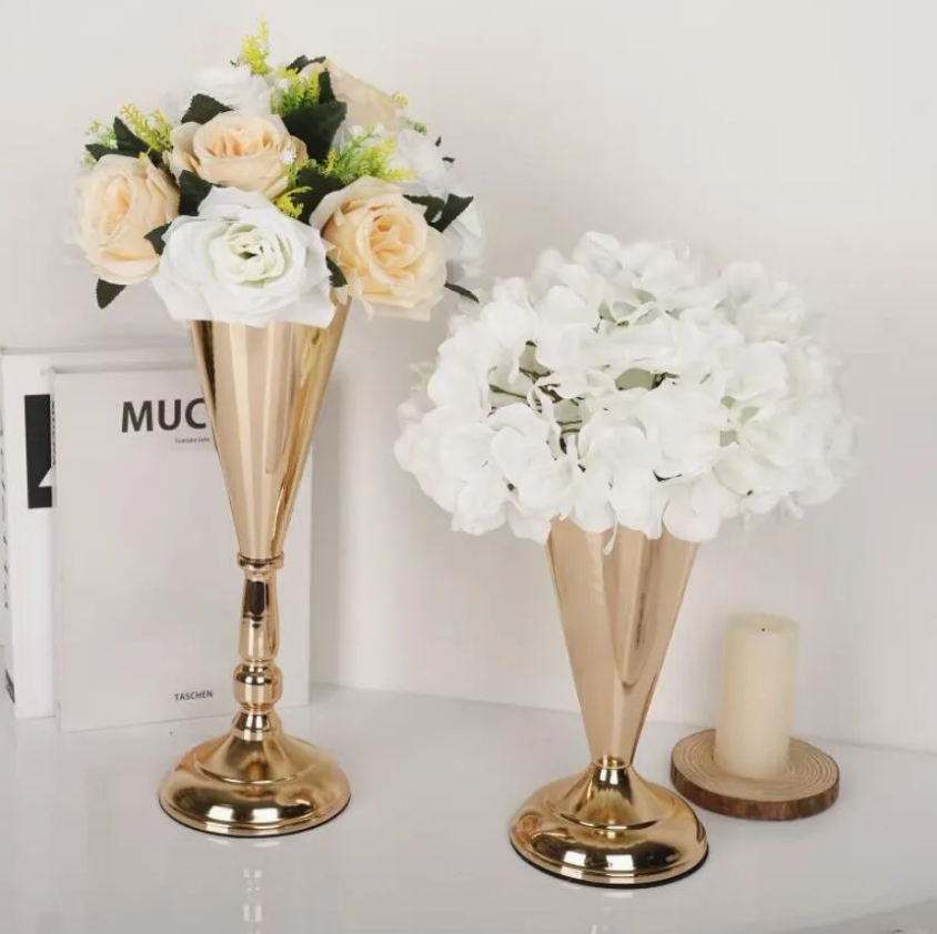Gold Iron Metal Vase for Wedding & Home Décor