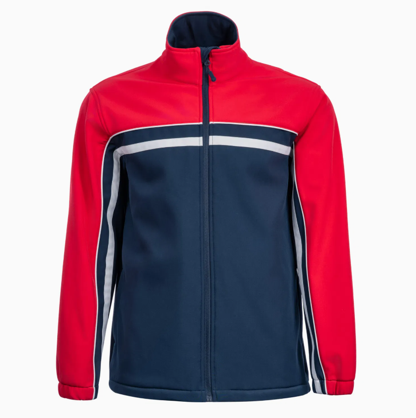 Men's Color Block Softshell Track Jacket – Stand-Up Collar Sports & Outdoor Jacket