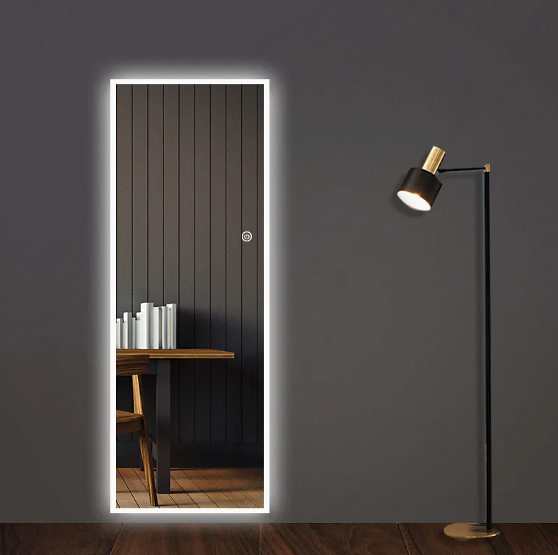 LED Wall-Mounted Full-Length Dressing Mirror – Customizable Dimmable Lighting for Modern Interiors